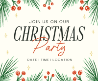 Artsy Christmas Party Facebook Post Design