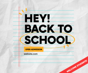 Back To School Notebook Facebook post Image Preview