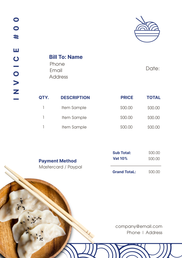 Ramen Noodles Invoice Design Image Preview
