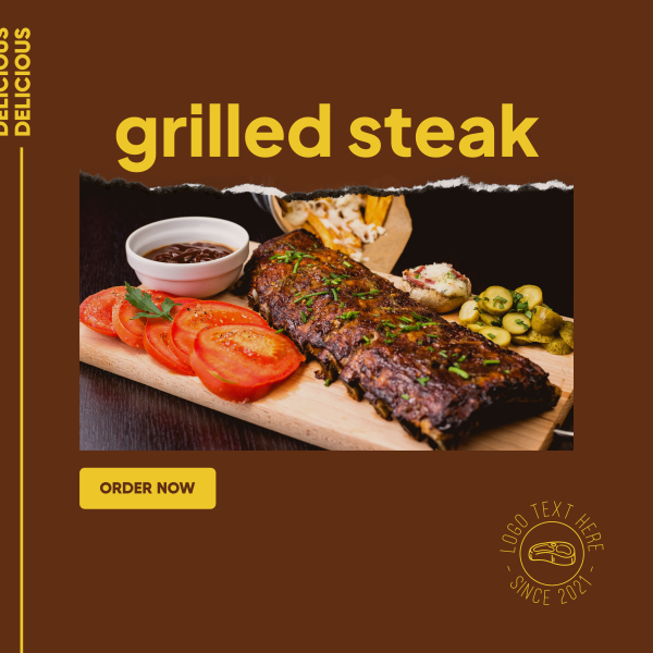 Grilled Steak Instagram Post Design Image Preview