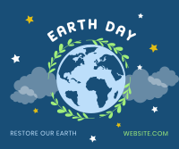 Restore Earth Day Facebook Post Design