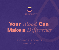 Minimalist Blood Donation Drive Facebook post Image Preview