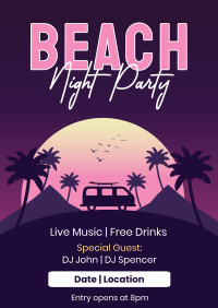 Beach Night Party Flyer Design