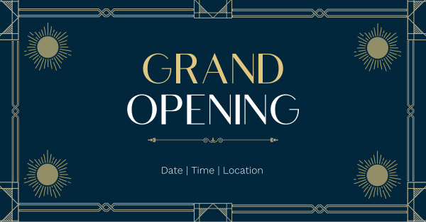 Art Deco Grand Opening Facebook Ad Design Image Preview