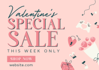 Valentines Sale Deals Postcard Design