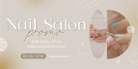 Elegant Nail Salon Services Twitter Post Design