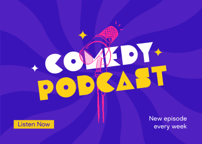 Comedy Podcast Postcard Image Preview