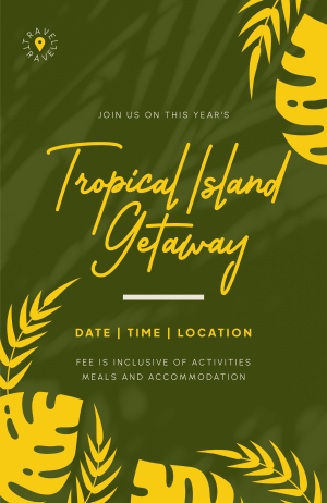 Tropical Island Getaway Invitation Image Preview