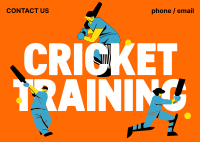 Cricket Training Camp Postcard Design