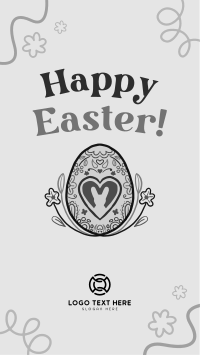 Floral Egg with Easter Bunny TikTok video Image Preview