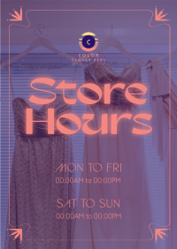 Sophisticated Shop Hours Poster Design