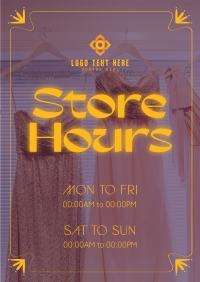 Sophisticated Shop Hours Poster Image Preview