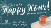 Classy Bar Drinks Facebook Event Cover Design