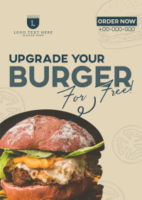 Free Burger Upgrade Flyer Design