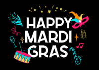 Mardi Gras Festival Postcard Image Preview