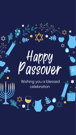 Happy Passover Wreath Facebook story Image Preview