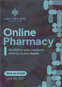 Minimalist Curves Online Pharmacy Poster Design