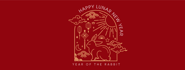 Lunar Rabbit Facebook Cover Design Image Preview