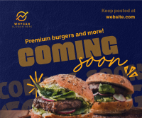 Burgers & More Coming Soon Facebook Post Design