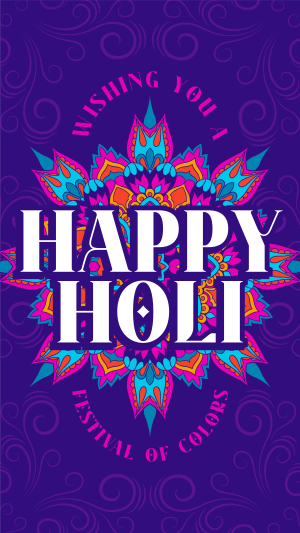 Holi Greeting Flourishes Facebook story Image Preview