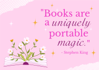 Book Magic Quote Postcard Image Preview