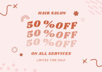 Discount on Salon Services Postcard Image Preview