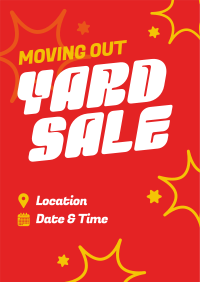 Moving Out Yard Sale Poster Design