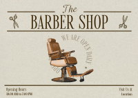 Editorial Barber Shop Postcard Design