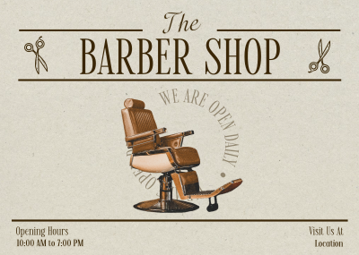 Editorial Barber Shop Postcard Image Preview