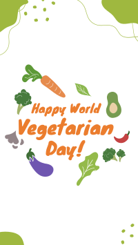 Happy Vegetarian Day Facebook Story Design