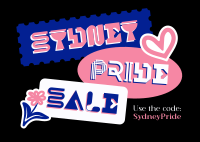 Sydney Pride Stickers Postcard Design