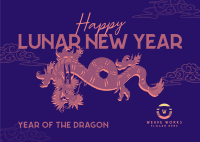 Lunar Year Chinese Dragon Postcard Image Preview