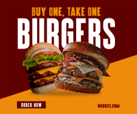 Double Burgers Promo Facebook Post Design