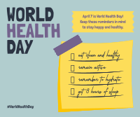 Health Day Checklist Facebook Post Design