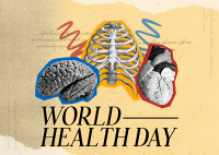 Vintage World Health Day Postcard Design