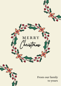 Christmas Wreath Greeting Poster Design