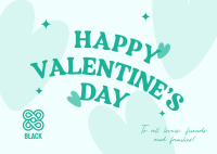 Cute Valentine Hearts Postcard Image Preview