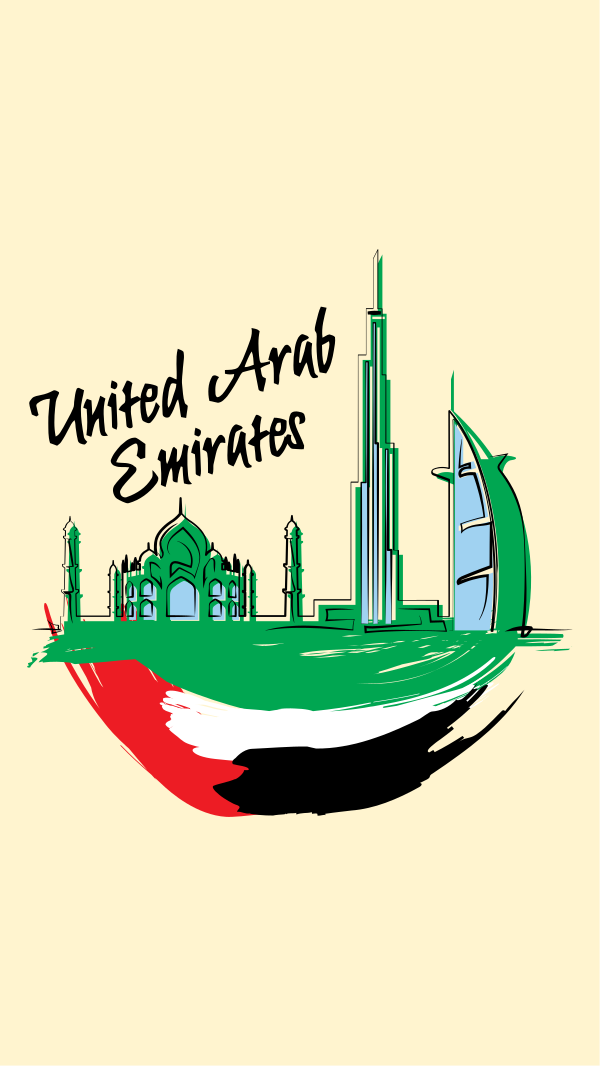 UAE City Scribbles Instagram Story Design Image Preview