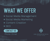 What We Offer Facebook Post Design