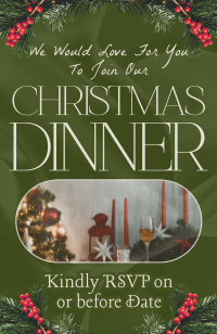 Elegant Minimalist Christmas Dinner Invitation Preview