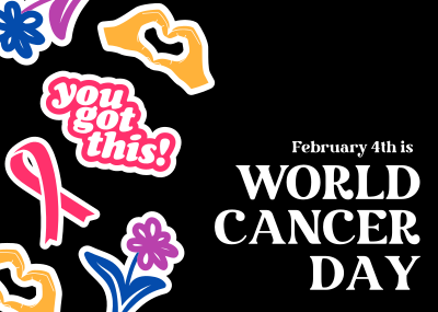 Cancer Day Stickers Postcard Image Preview