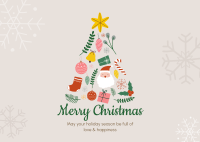 Christmas Tree Collage Postcard Design