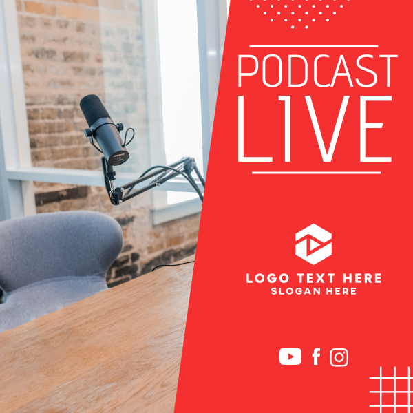 Entertainment Podcast Live Instagram Post Design Image Preview