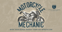 Retro Motorcycle Mechanic Facebook ad Image Preview