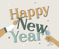 Quirky New Year Facebook Post Design