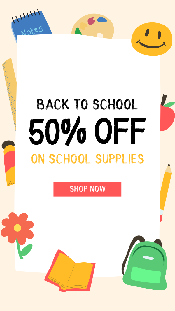 Back to School Discount Facebook Story Design Image Preview