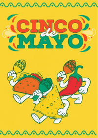 Cinco De Mayo Mascot Celebrates Poster Image Preview