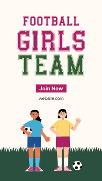 Girls Team Football Facebook Story Design