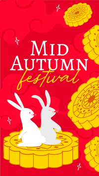 Bunny Mid Autumn Festival Facebook Story Design