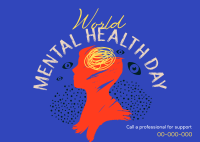 Support Mental Health Postcard Design